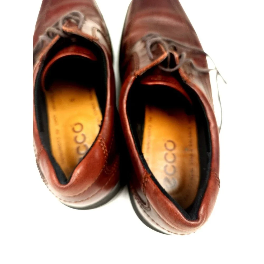 ECCO Mens Helsinki Bicycle Toe Tie Cocoa Brown Leather Oxfords Eur 44 US 10-10.5